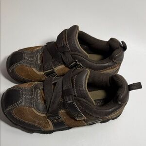 Boys Sperry Top-Sider Brown Hook & Loop Shoes Size 1.5 Youth Casual Boat Shoes
